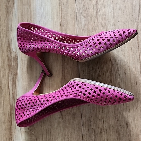 Zara laser cut Suede pumps Sz 38 - Picture 5 of 10